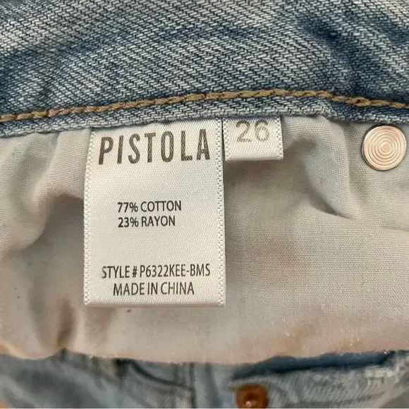 Pistola Cassie Super High Waist Straight Leg Jeans By My Side Light Wash Sz 26 - Picture 10 of 16
